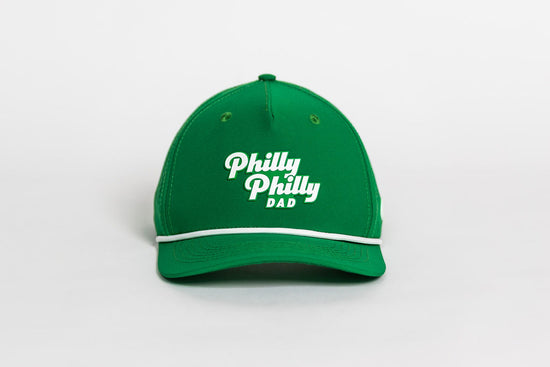 Philly Philly Dad Performance Hat - Kelly Green w/ White Letters & Rope