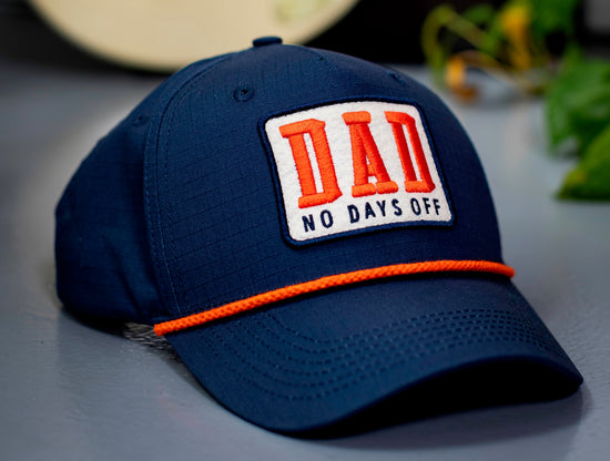 Dad No Days Off Hat - Orange/Navy