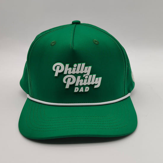 Philly Philly Dad Performance Hat - Kelly Green w/ White Letters & Rope