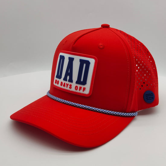 DAD No Days Off Performance Hat - Red/Blue/White