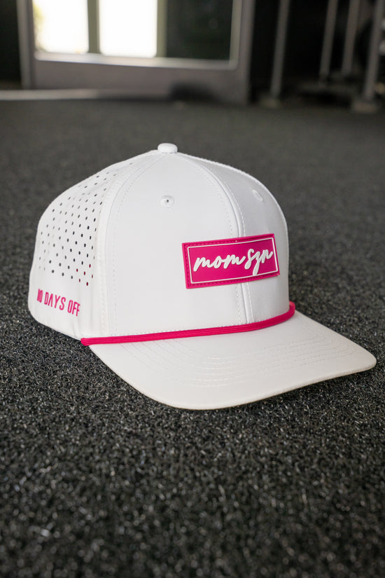 MOM SZN Modern Performance Hat – White/Pink