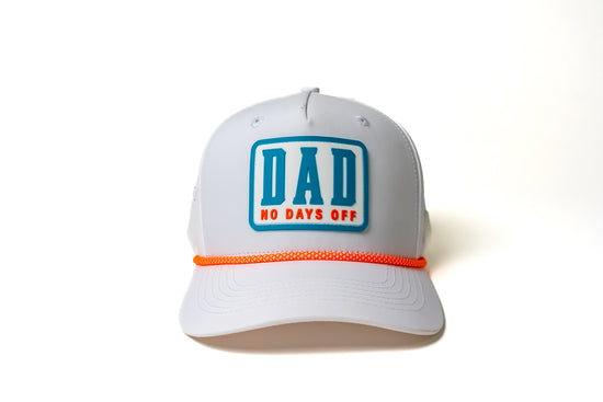 DAD No Days Off Performance Hat - White/Turquoise/Orange