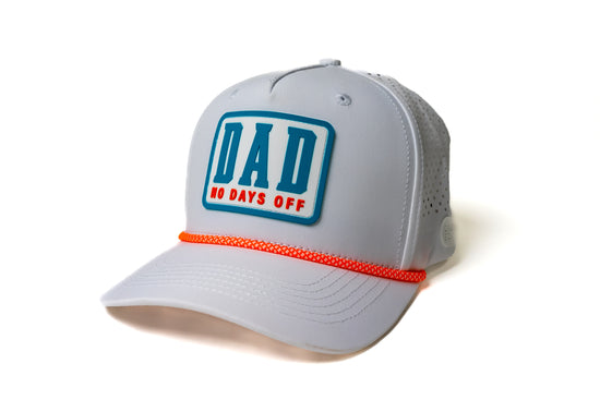 DAD No Days Off Performance Hat - White/Turquoise/Orange