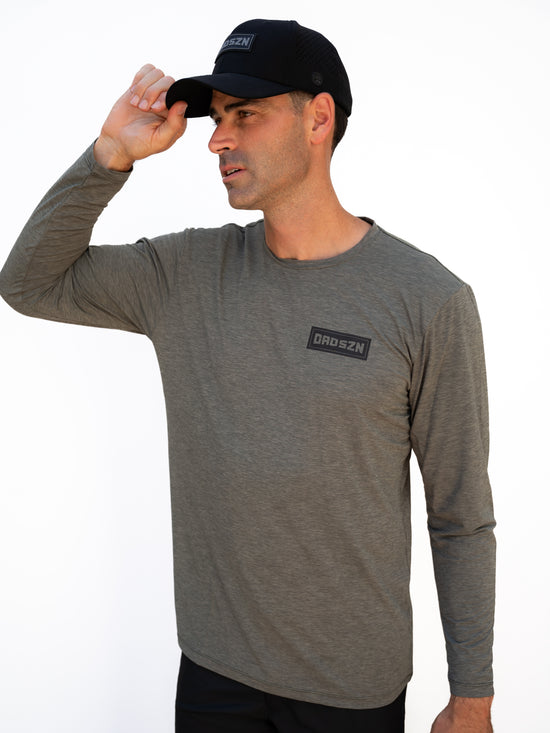 DAD SZN Everyday Performance Long Sleeve – Dark Olive Heather